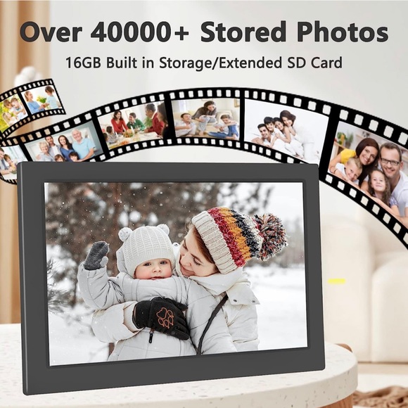New - 10.1 Inch WiFi Digital Photo Picture Frame w/ 16GB Storage & Touch Screen - Picture 9 of 11